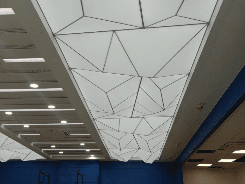 modern workspaces using NEWMAT’s 3D Stretch Ceilings